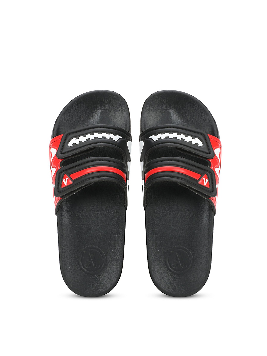 

Aqualite Boys Striped Sliders, Black