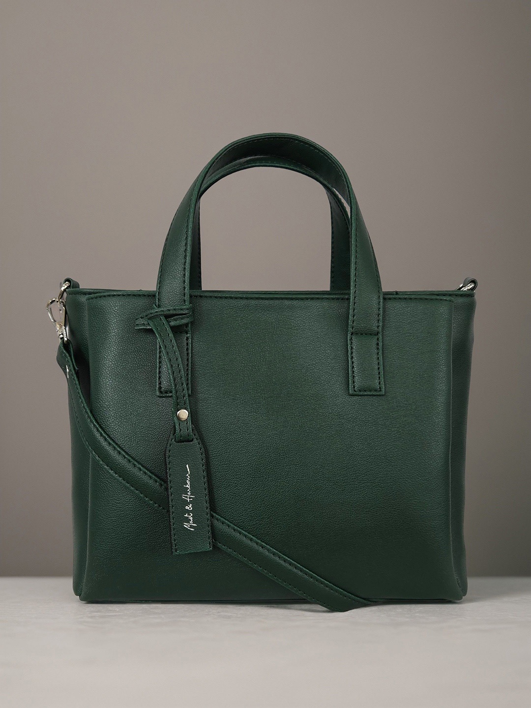 

Mast & Harbour PU Structured Shoulder Bag with Tasselled, Green