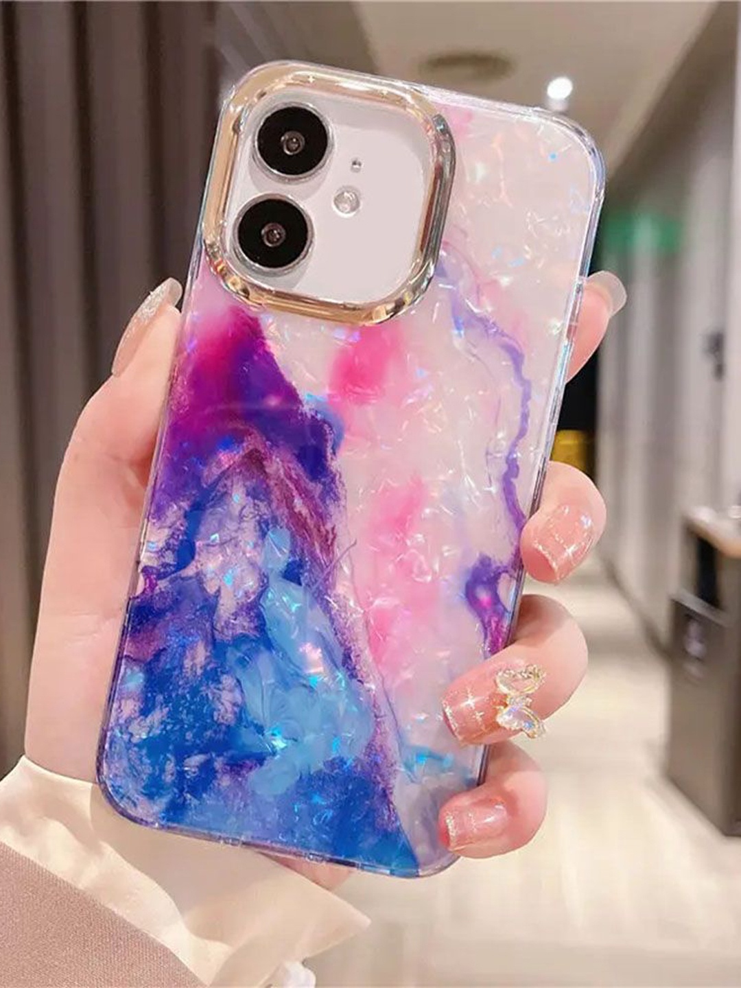

Luxury Kase Neon Sand Printed iPhone 11 Back Case Mobile Accessories, Purple
