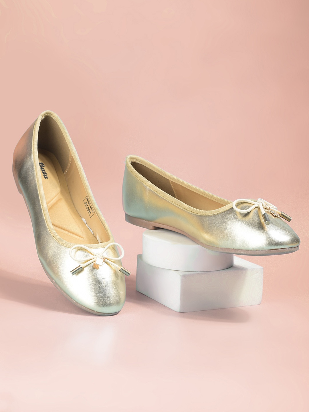 

Bata Women Slip-On Round Toe Ballerinas, Yellow
