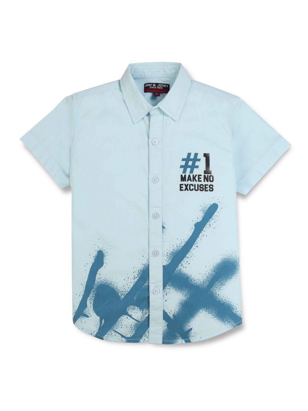 

Gini and Jony Boys Standard Opaque Printed Casual Shirt, Blue