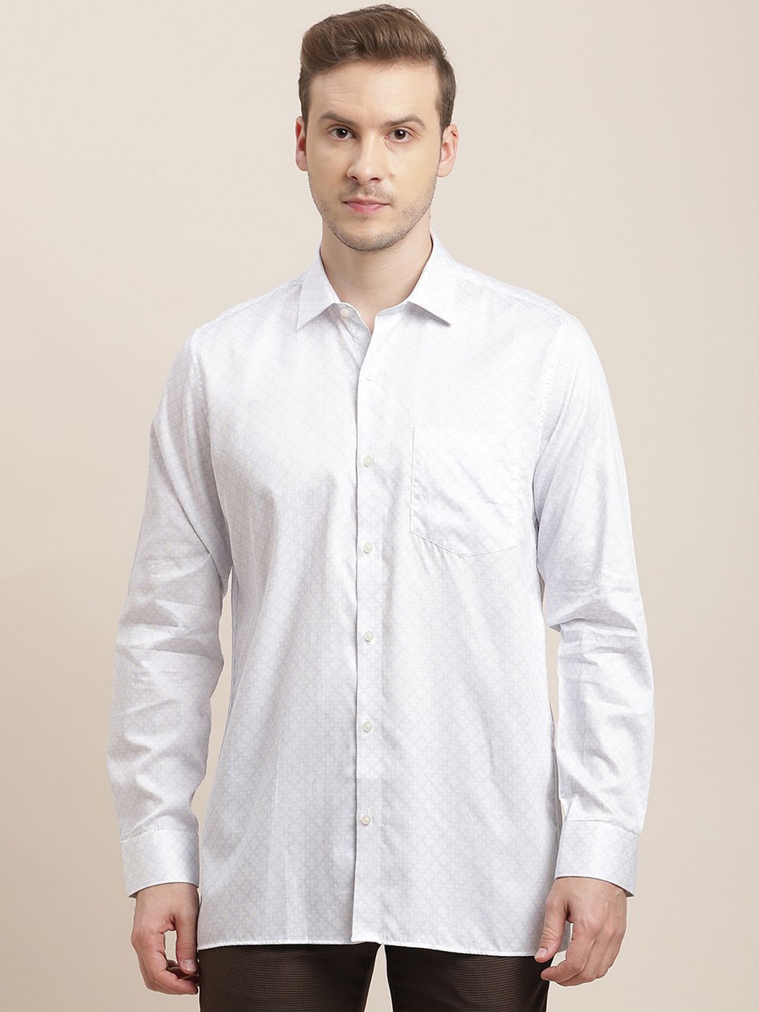 

Turtle Men Classic Opaque Formal Shirt, White