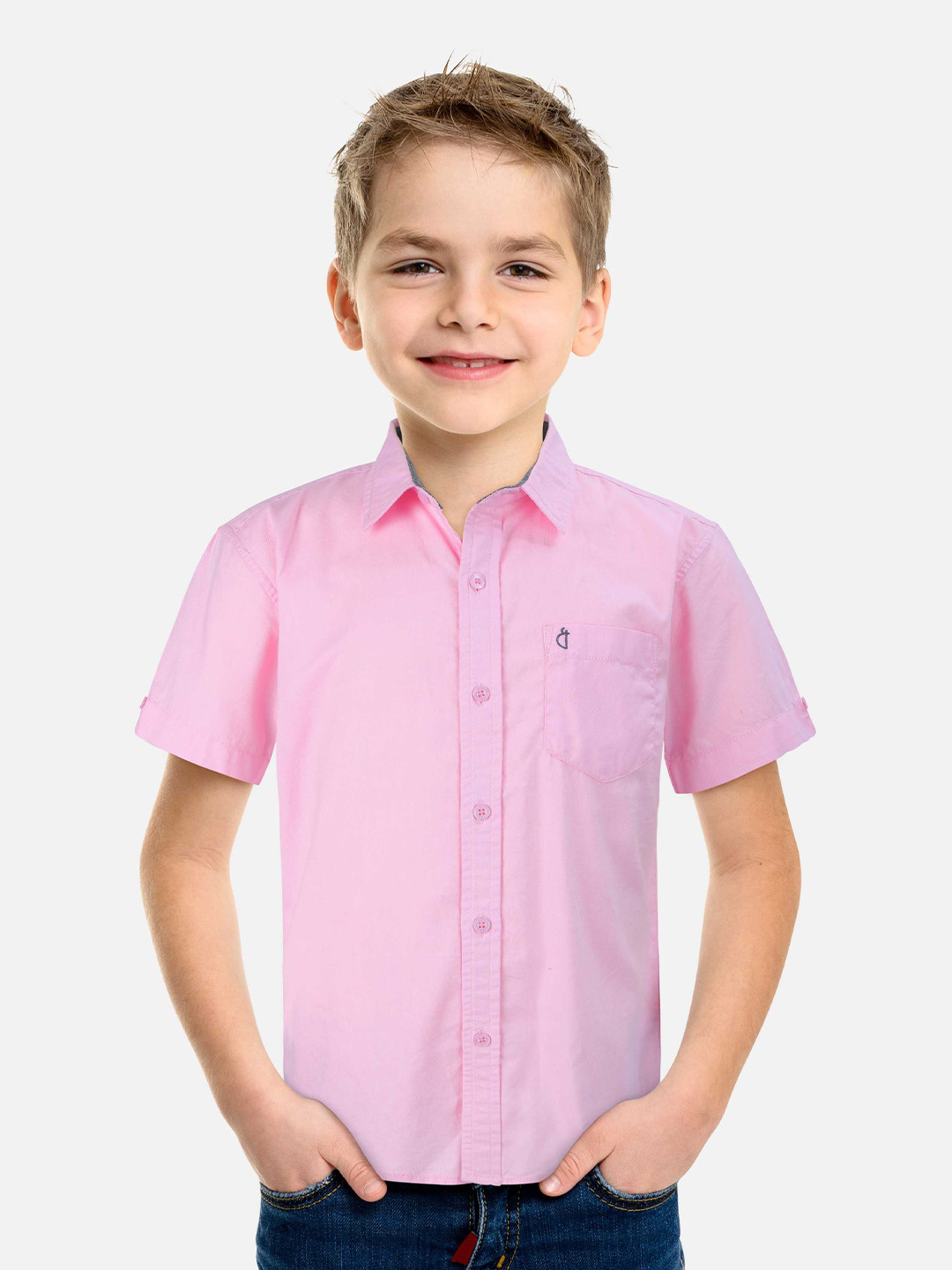 

Gini and Jony Boys Standard Opaque Casual Shirt, Pink
