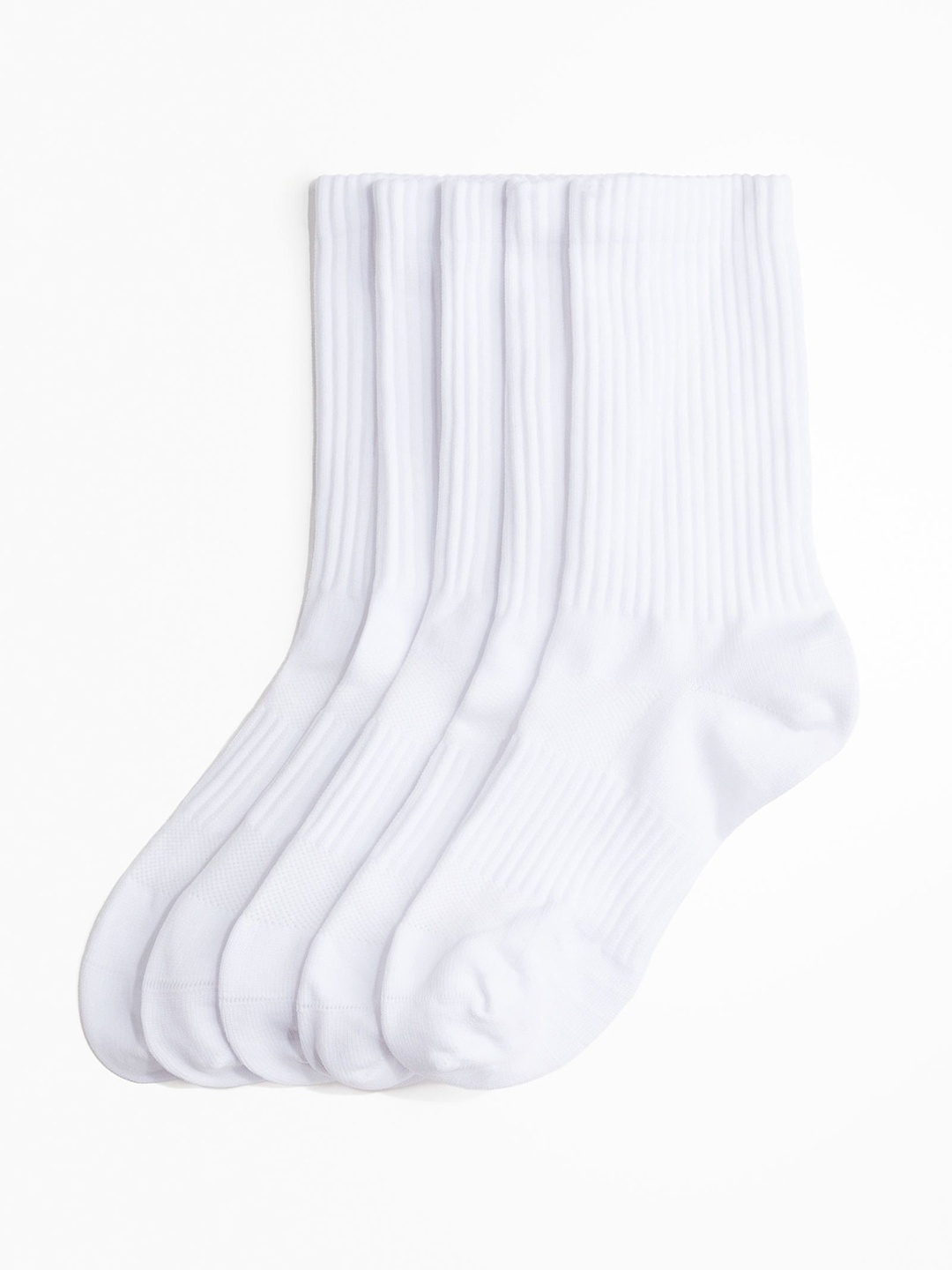 

H&M Women Pack Of 5 Sports Socks In DryMove, White