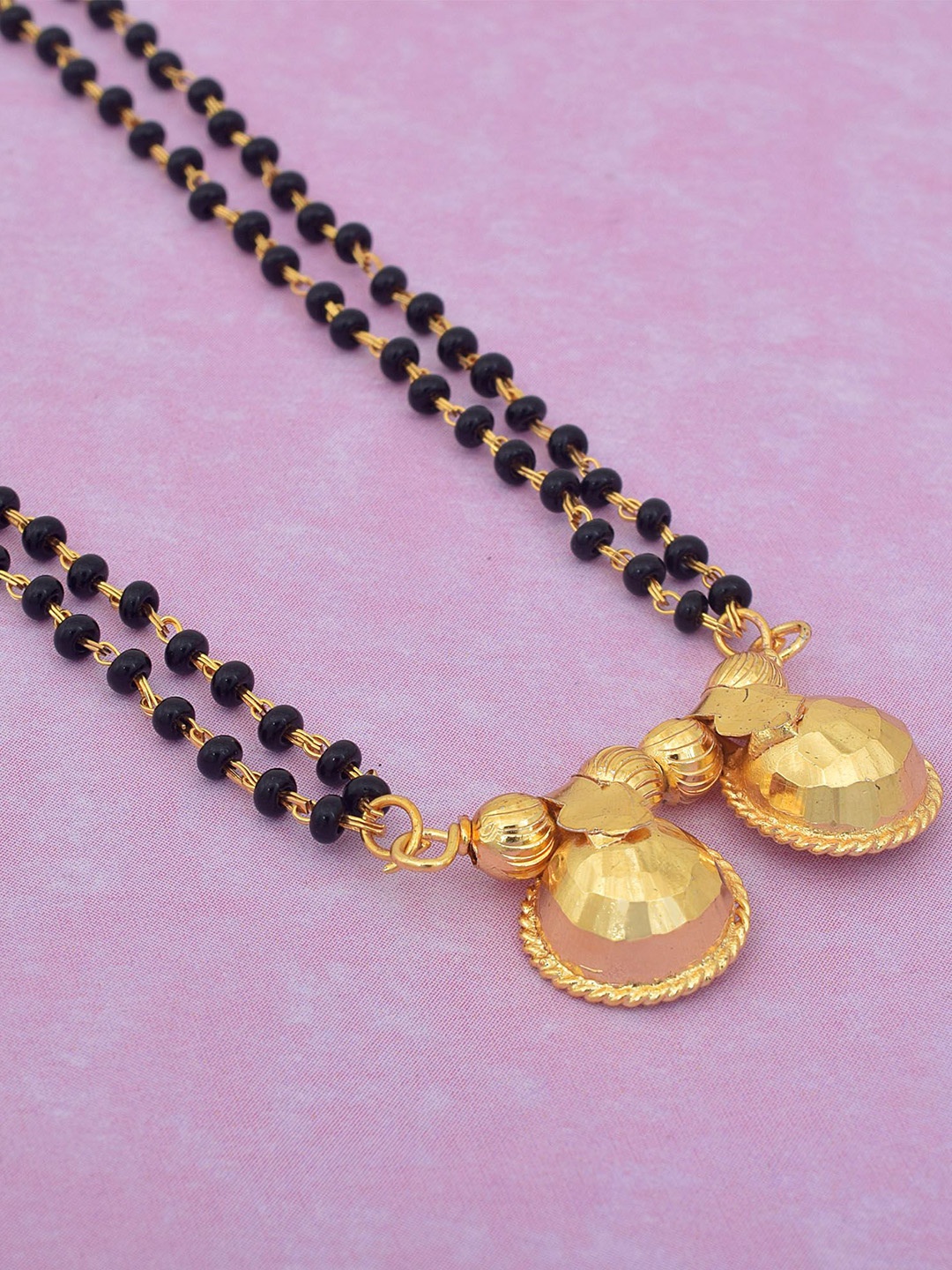 

MEMOIR Gold-Plated Artificial Beads Double Vati Cosmic Design Mangalsutra