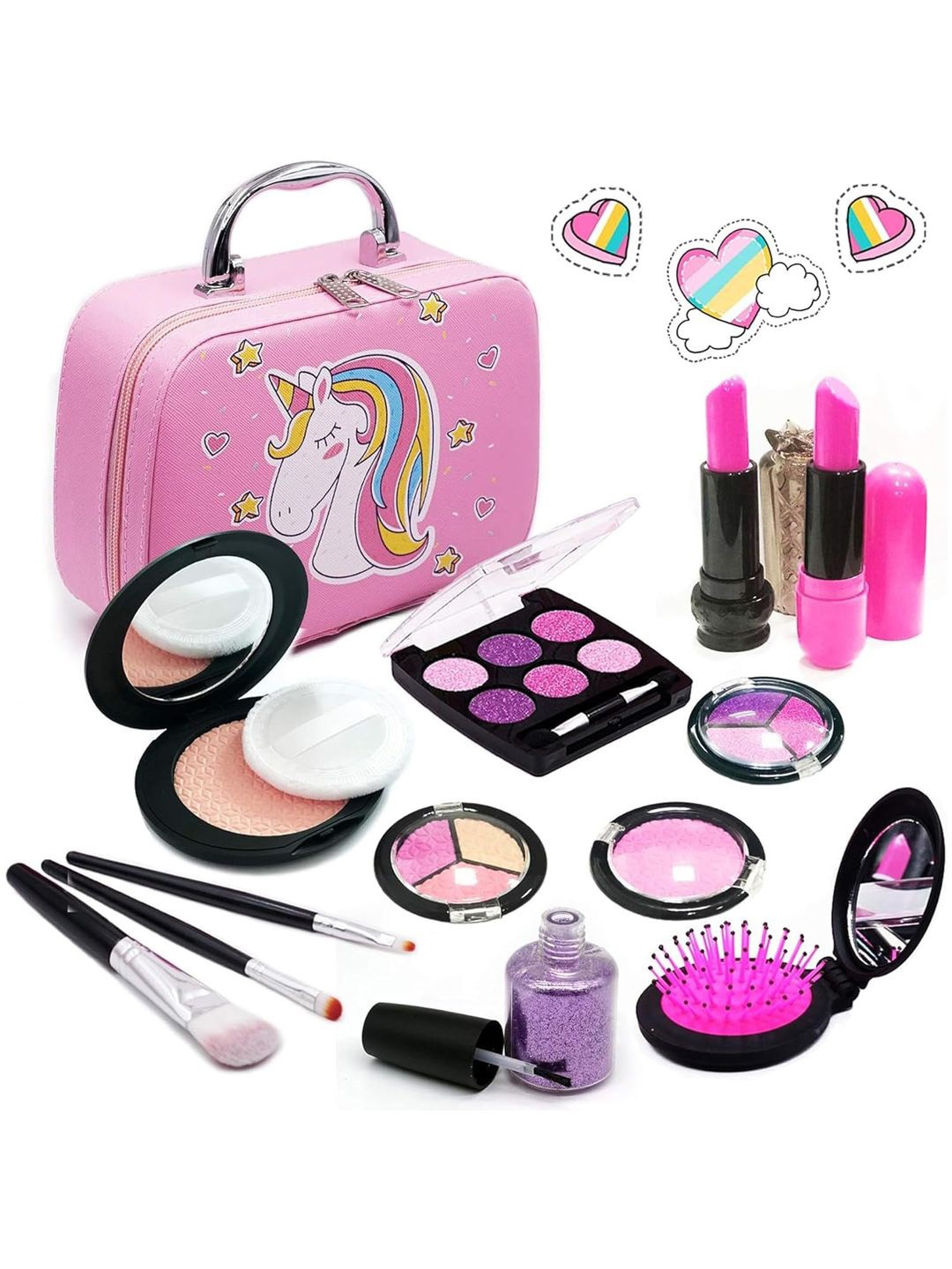 

Kidology Girls Pink & Black Real Unicorn Makeup Kit
