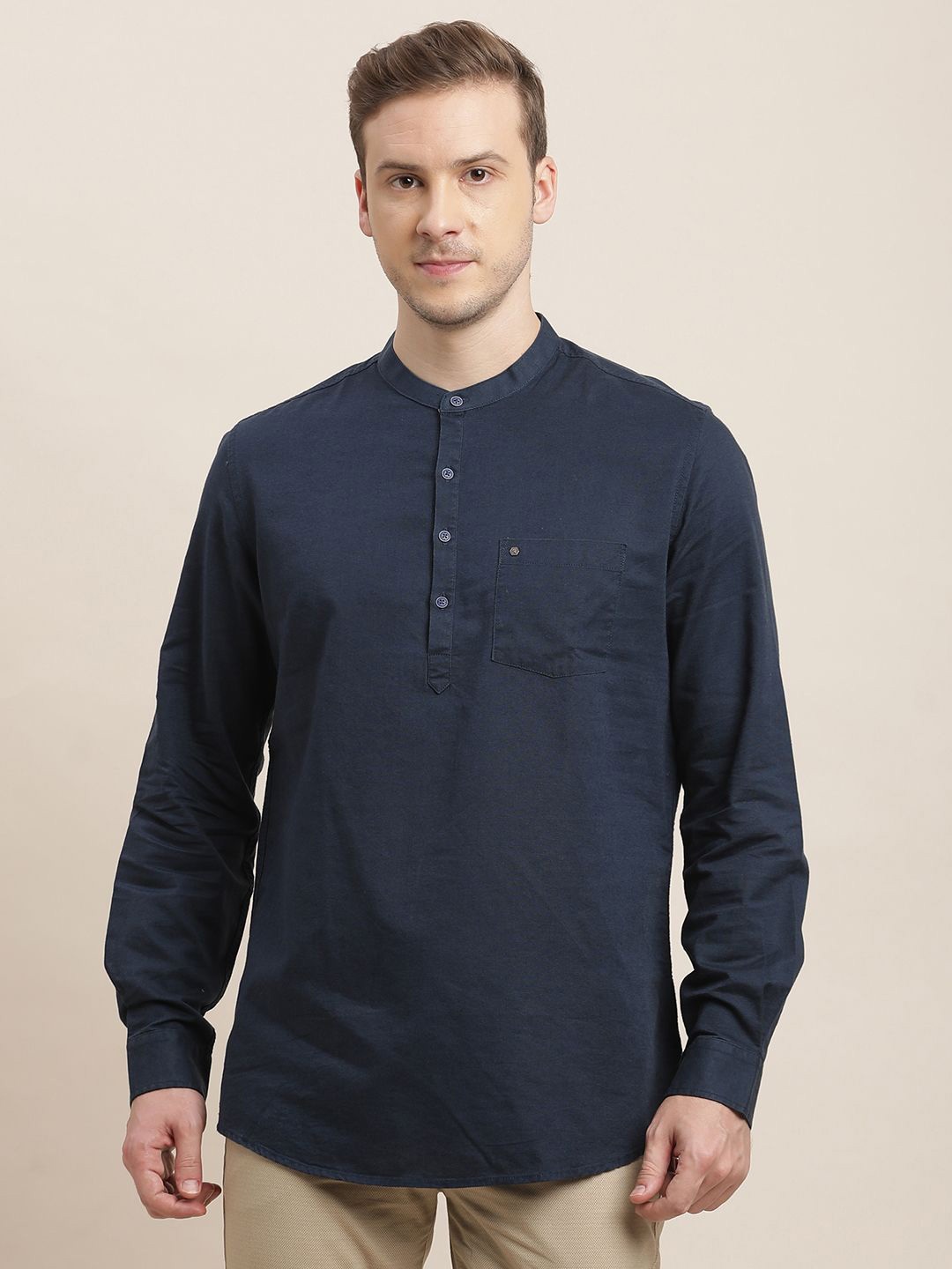 

Turtle Men Relaxed Slim Fit Opaque Casual Shirt, Blue