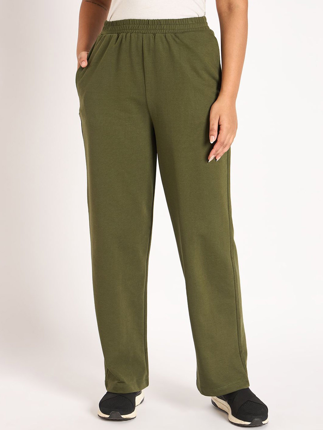 

FEMMELLA Women Regular Fit Track Cotton Pants, Olive