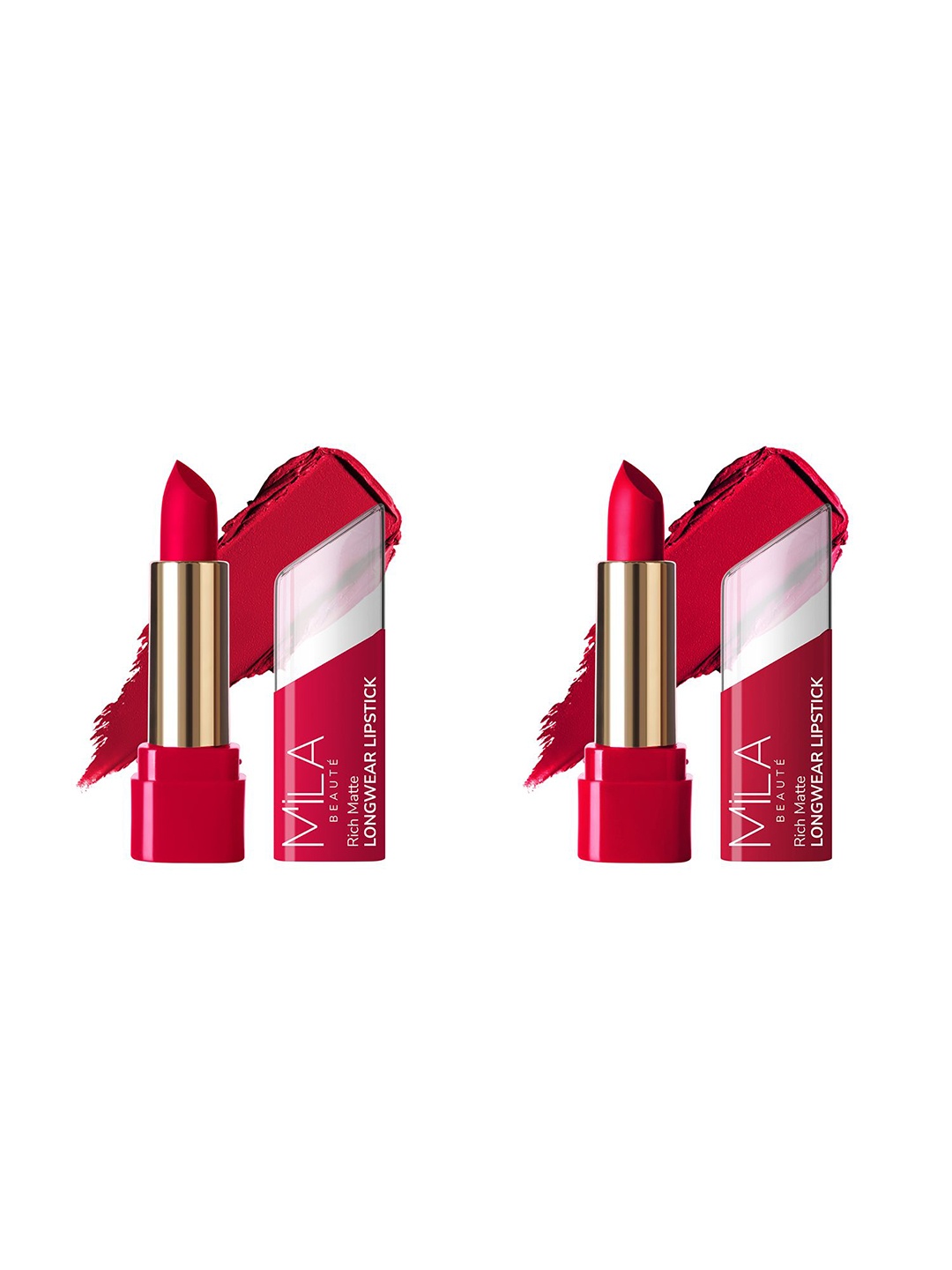 

MILA BEAUTE Set Of 2 Rich Matte Long Wear Lipsticks - 4.2 g Each - 601 - 605, Multi