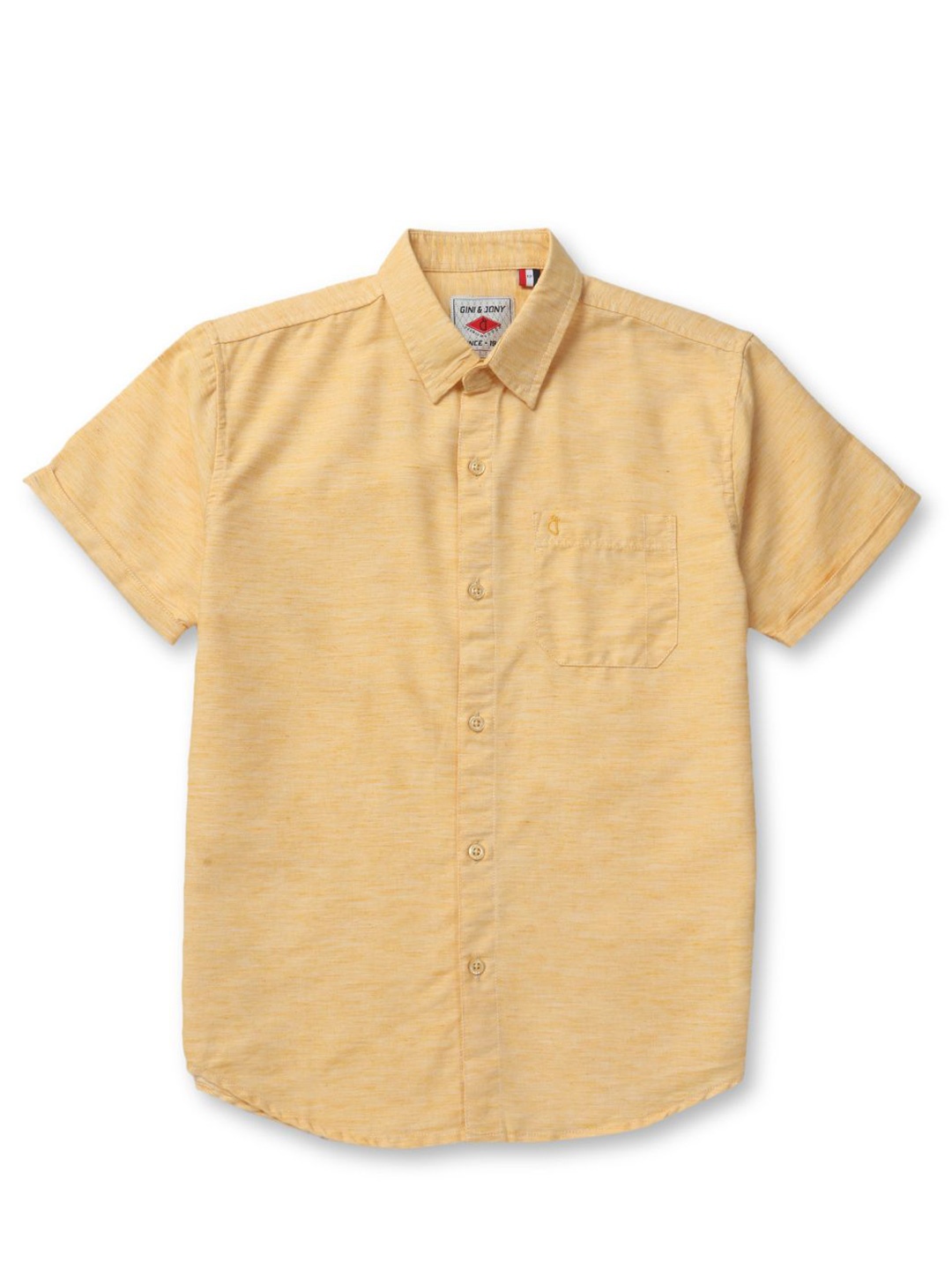 

Gini and Jony Boys Standard Opaque Casual Shirt, Yellow