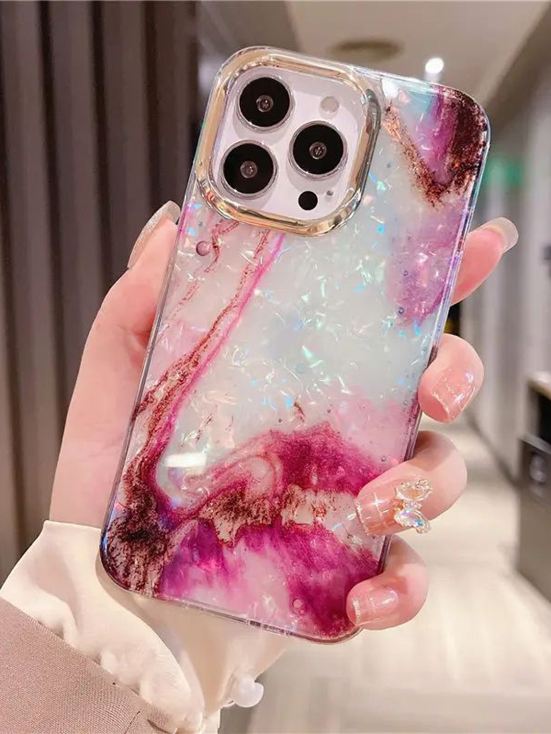 

Luxury Kase Abstract Printed iPhone 12 Pro Back Case Mobile Accessories, Rose