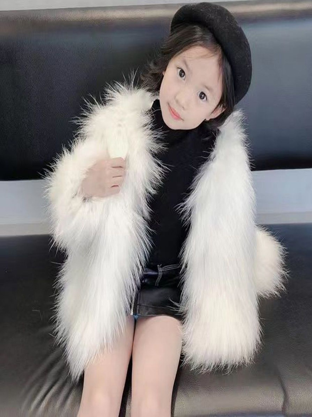 

Xsole Kids Single-Breasted Front Open Winter Overcoat, White