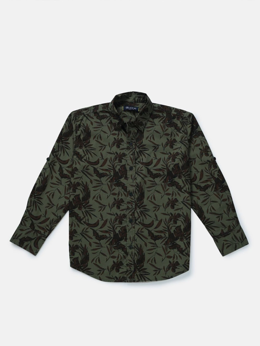

Gini and Jony Boys Standard Floral Opaque Printed Casual Shirt, Olive
