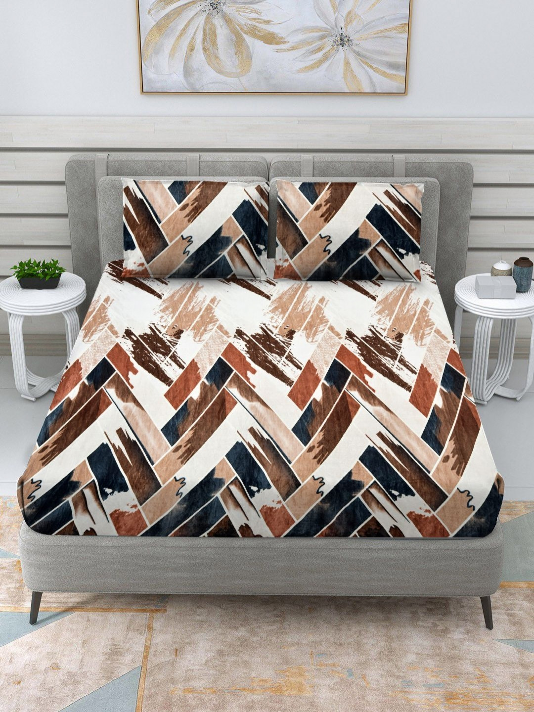 

Myntra Elegant Homes RR Creations Brown 300 TC Woollen Queen Bedsheet Set 2.54 m x 2.28 m