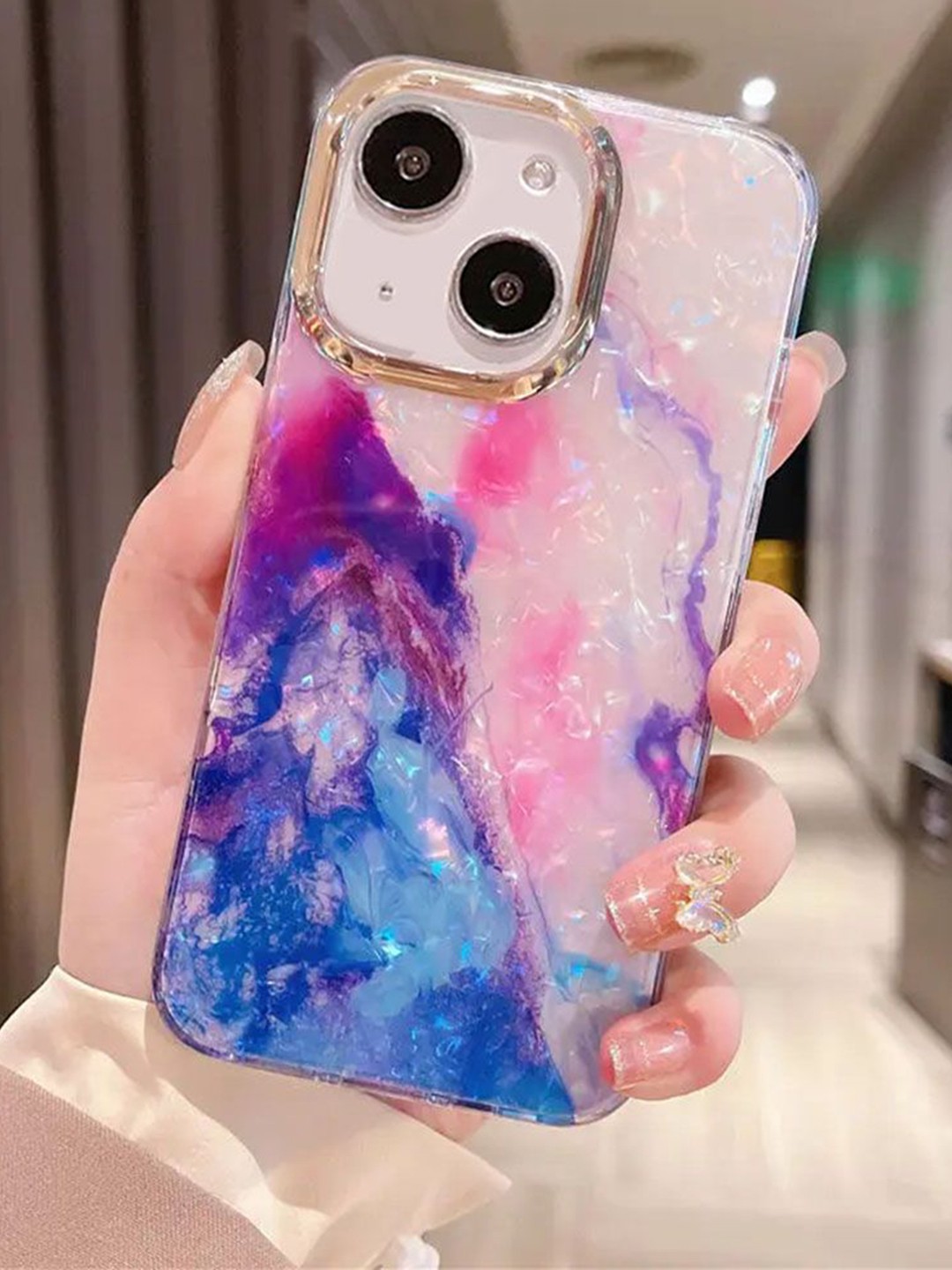 

Luxury Kase Quirky Printed iPhone 14 Back Case Mobile Accessories, Purple