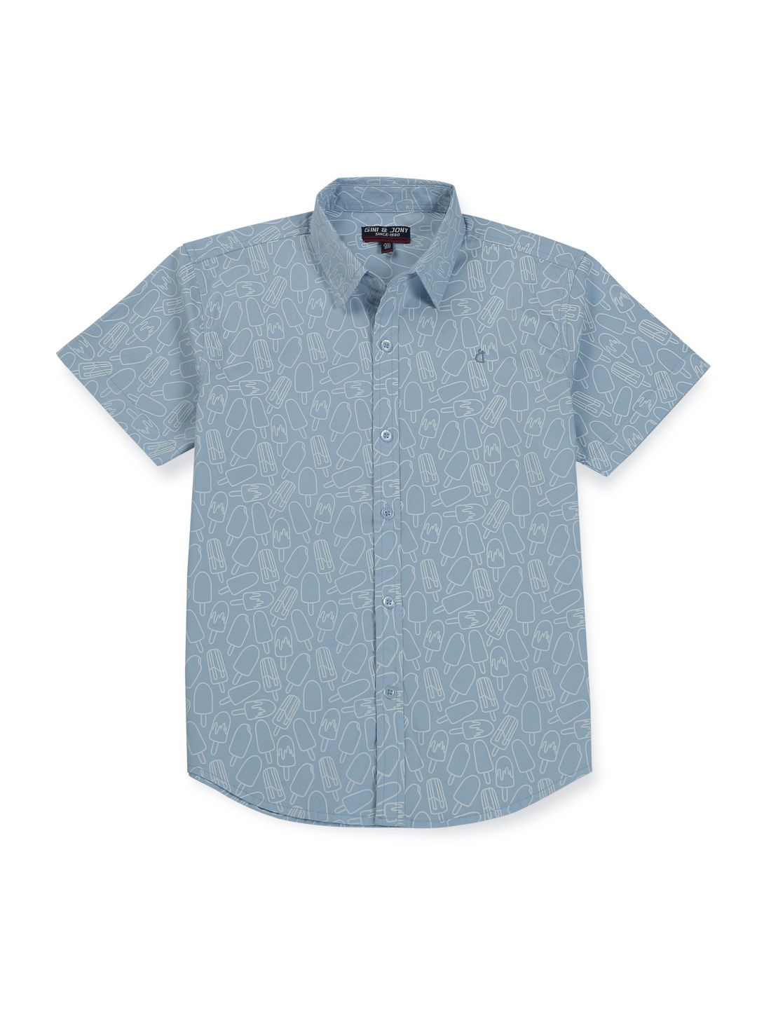 

Gini and Jony Boys Standard Opaque Printed Casual Shirt, Blue