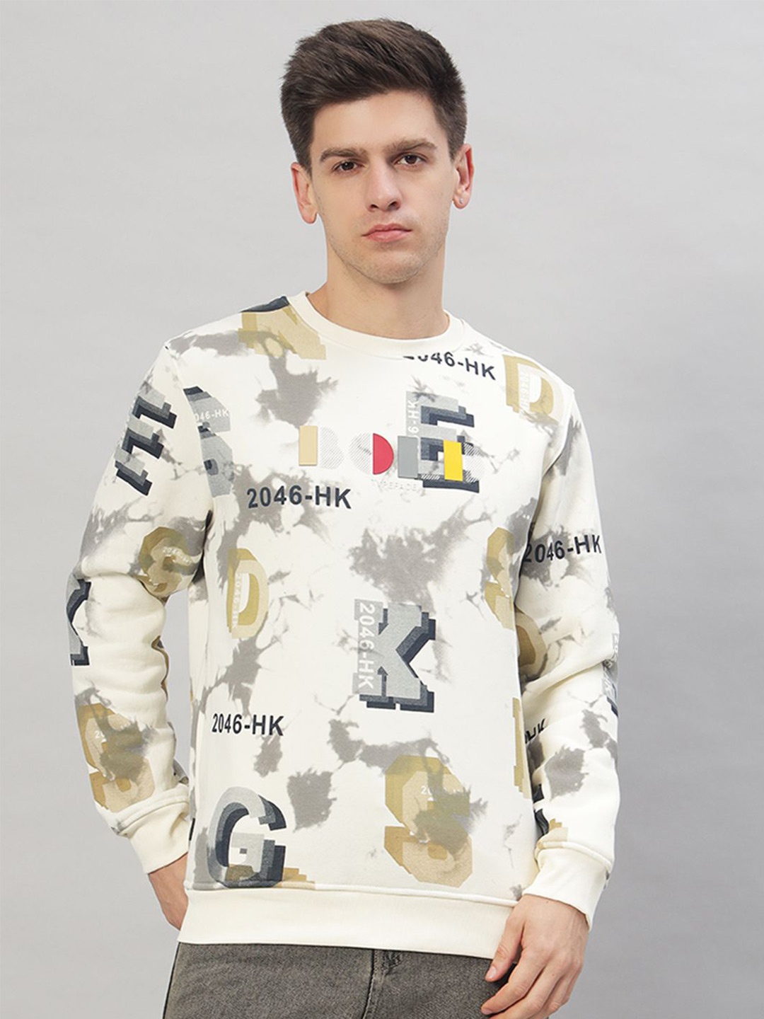 

PROFY Men Printed Sweatshirt, White