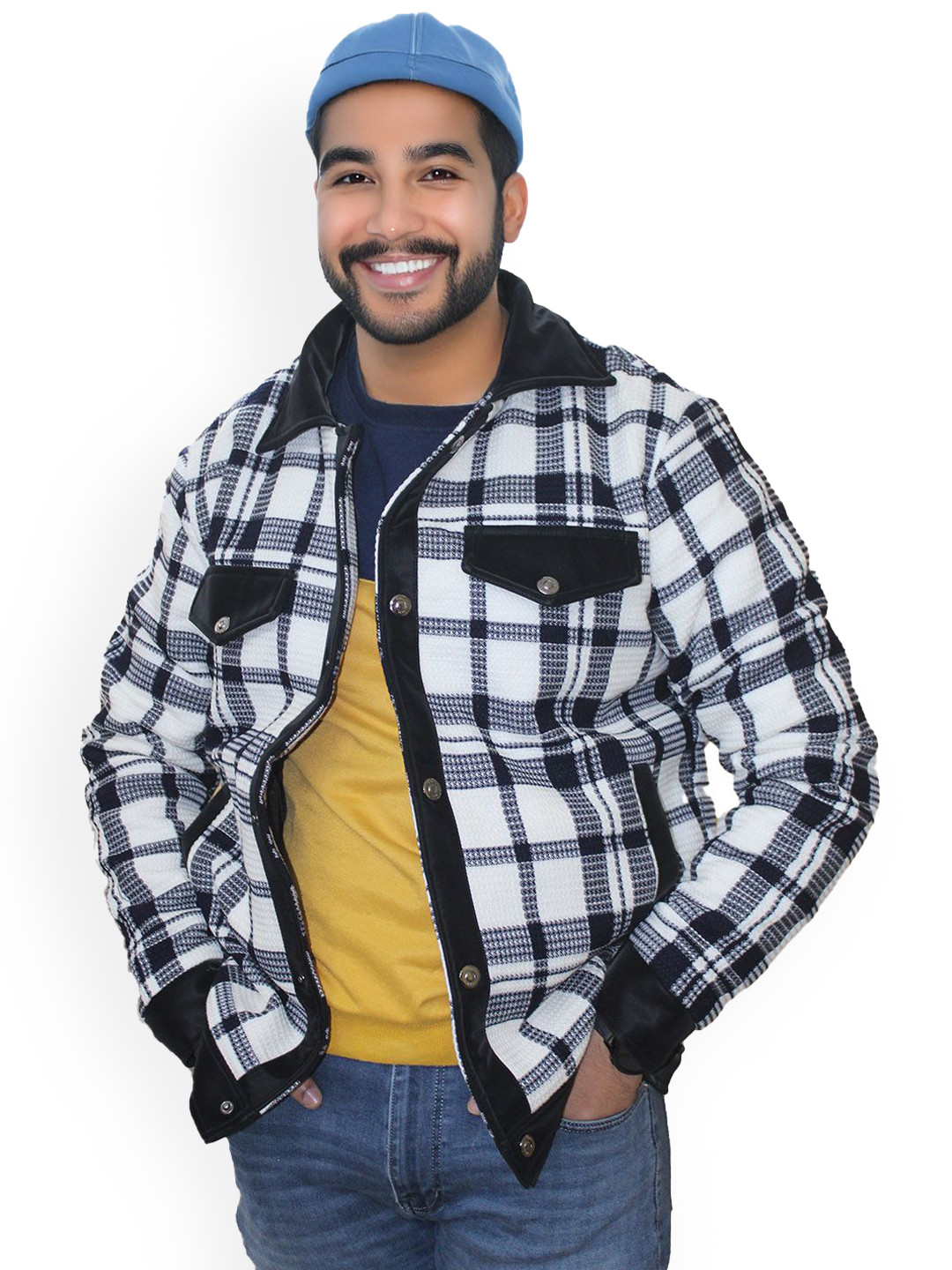 

StyleCast Men Checked Polyester Tailored Jacket, White