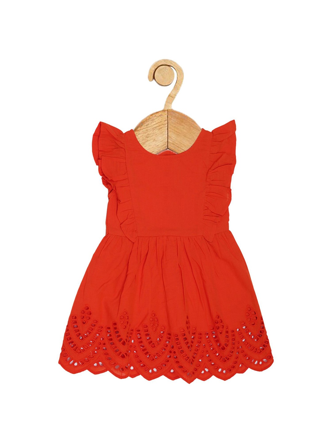 

Creative Kids Girls Schiffli Fit and Flare Dress, Orange