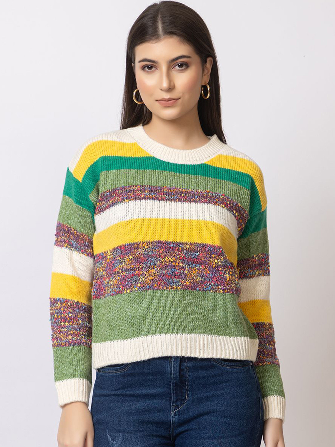 

GFO Women Woollen Pullover, Green