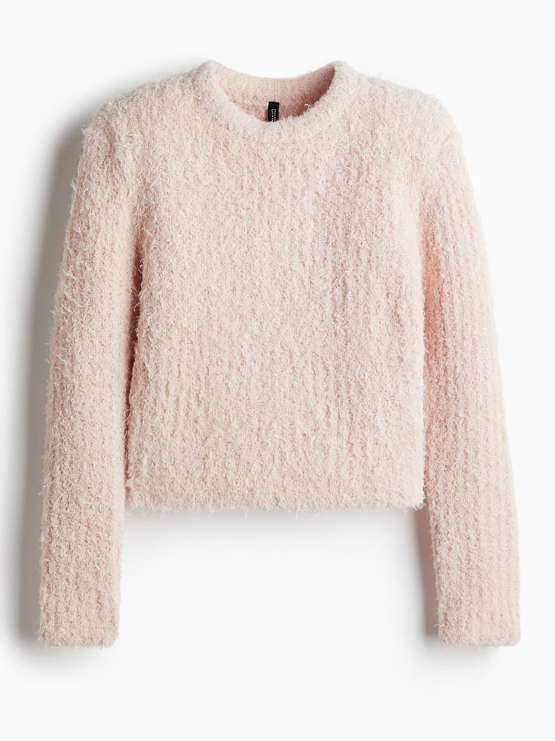 

H&M Women Shoulder-Pad Fluffy-Knit Jumper, Pink