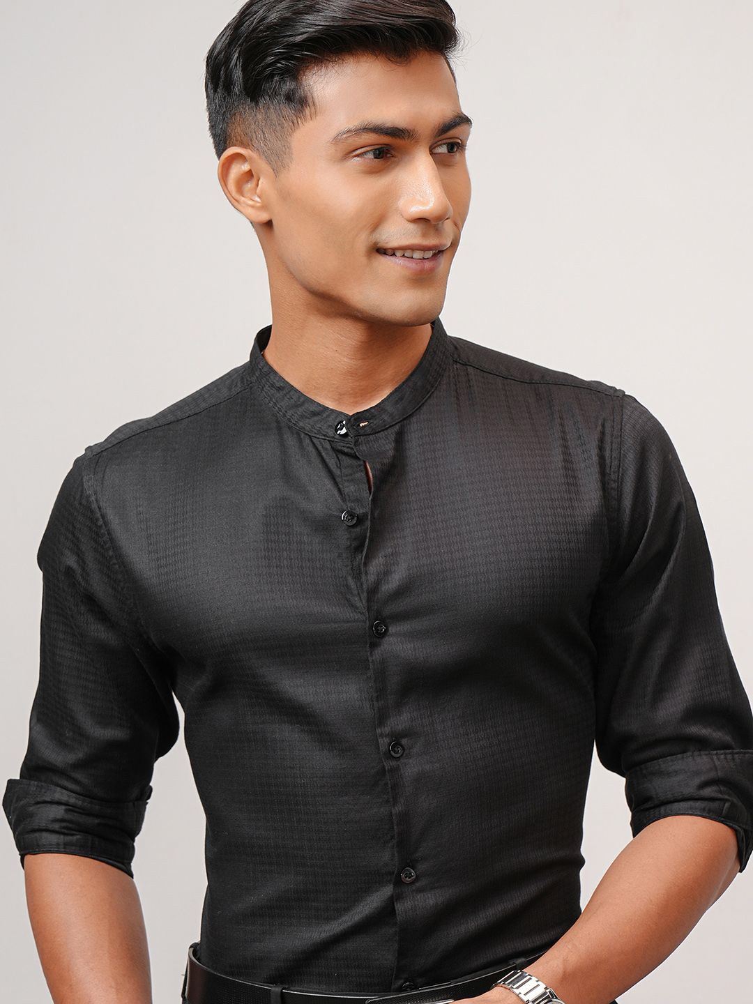 

HIGHLANDER Men Opaque Casual Shirt, Black