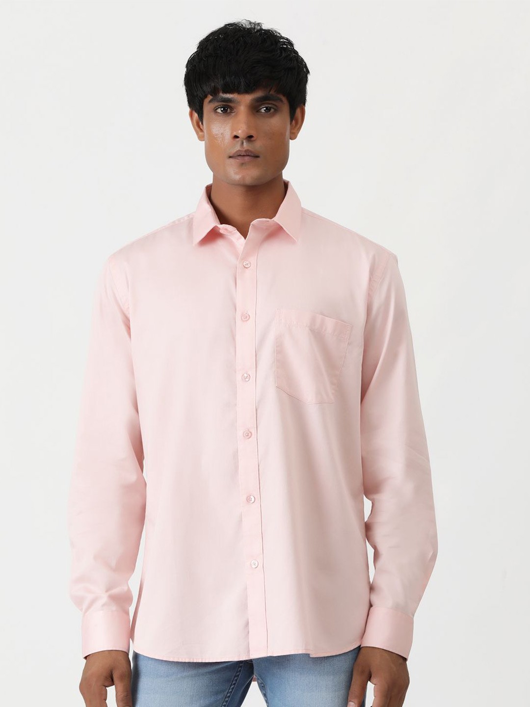 

Greenfibre Men Opaque Casual Shirt, Pink