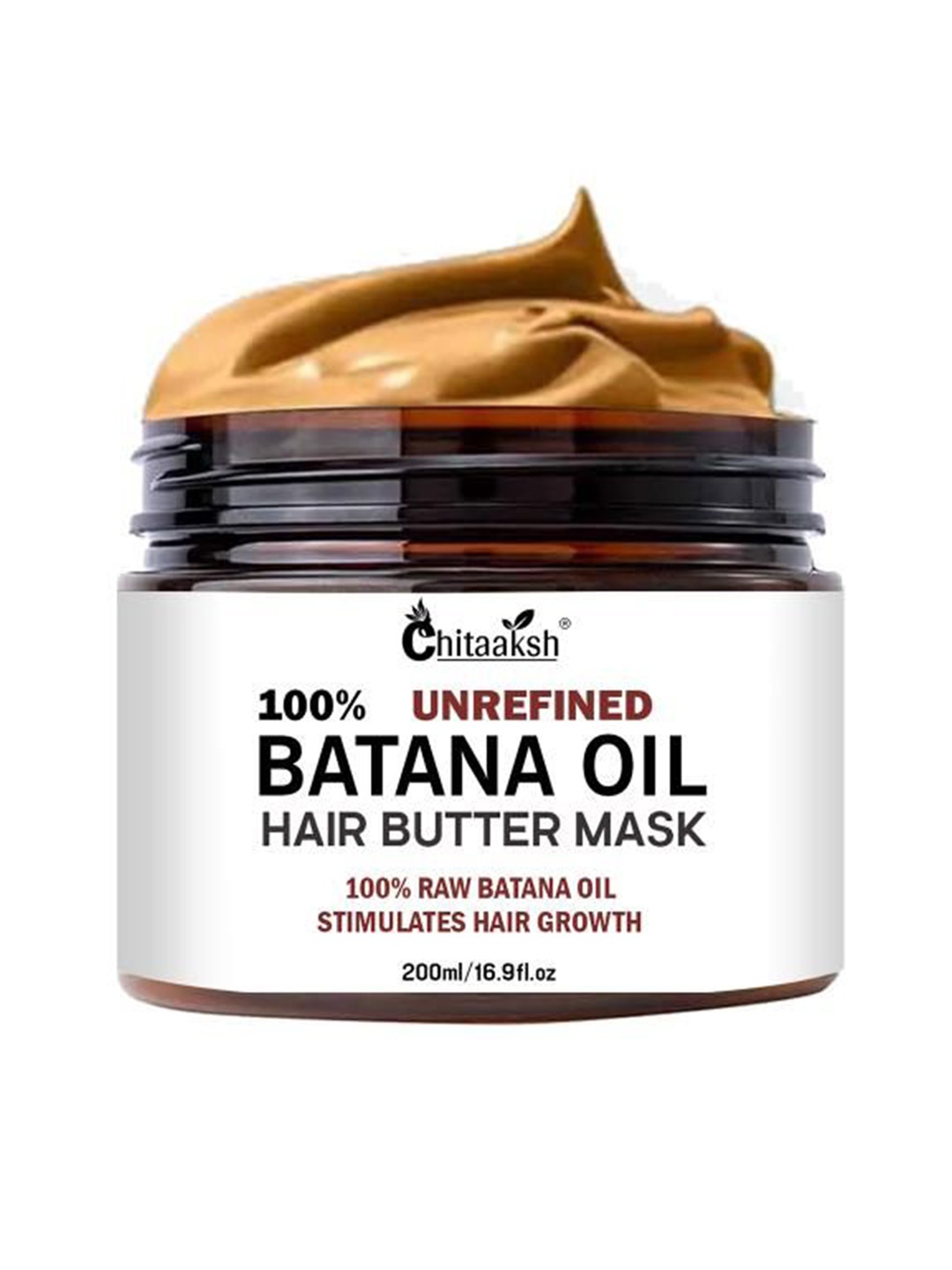 

Chitaaksh 100% Unrefined Batana Oil Hair Butter Mask For Thicker Hair Growth - 200 ml, White