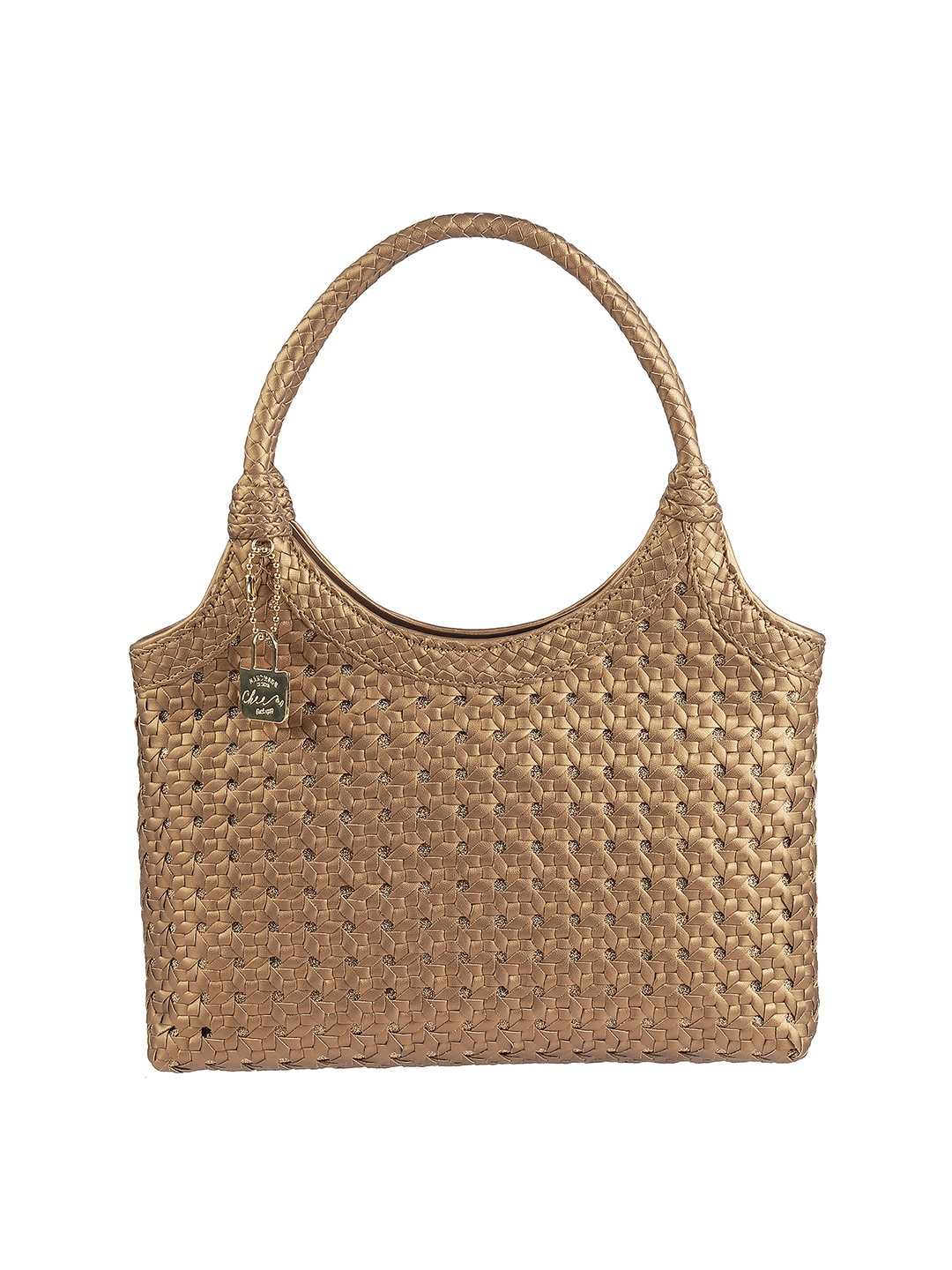 

Cheemo Textured Structured Satchel, Bronze