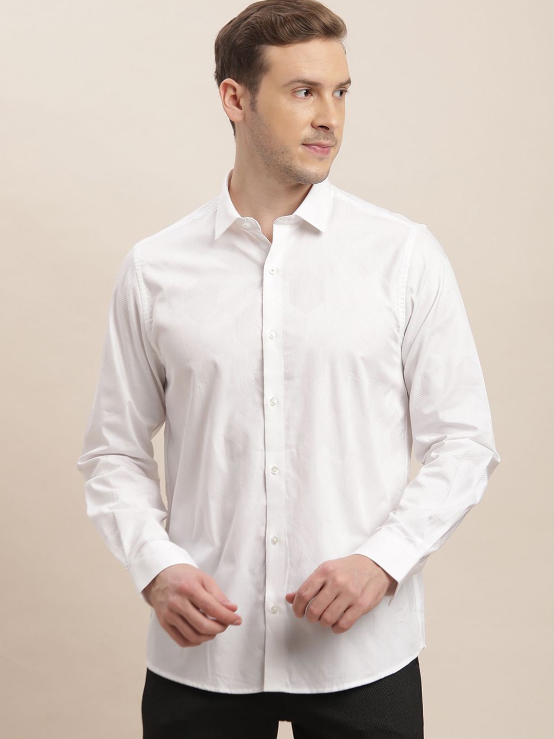

Turtle Men Classic Slim Fit Opaque Party Shirt, White