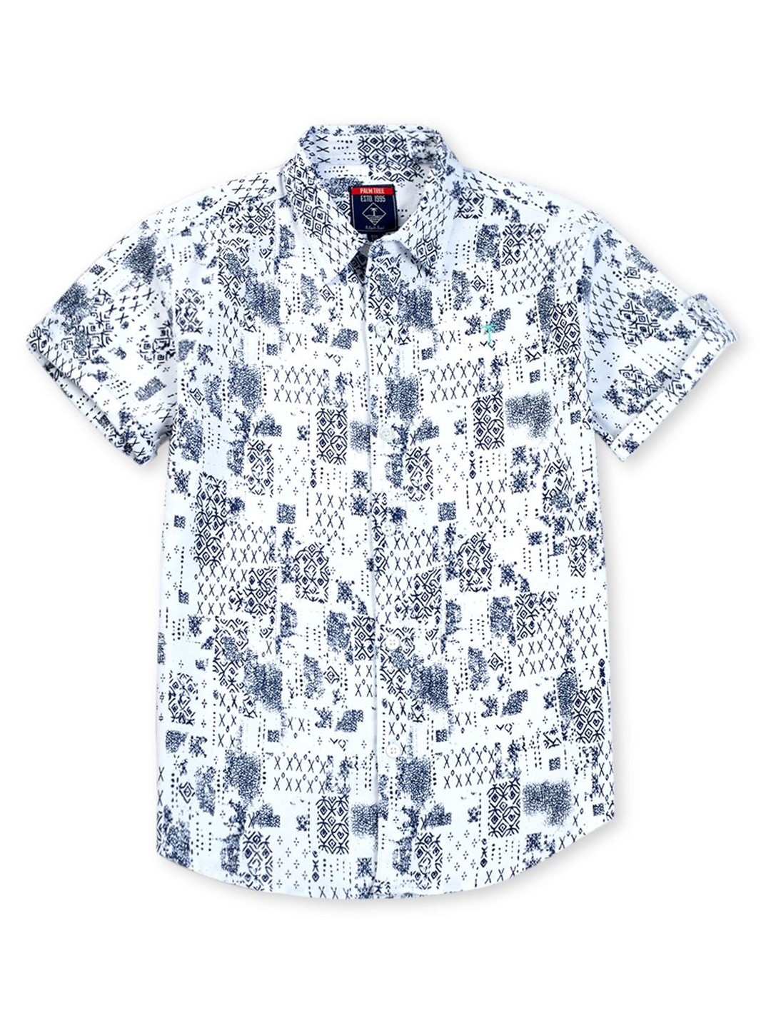 

Palm Tree Boys Standard Opaque Printed Casual Shirt, White