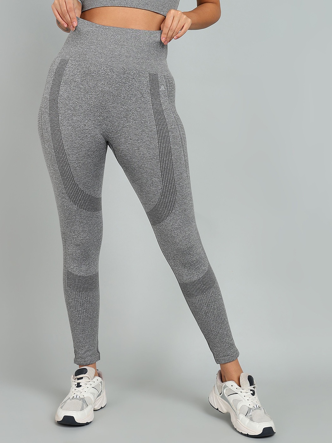 

KOBO Women Seamless Ankle-Length Tights, Grey