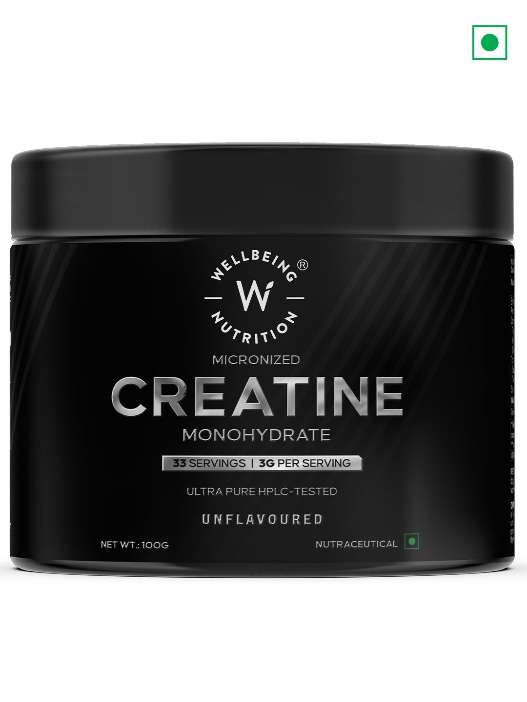 

Wellbeing Nutrition Micronized Creatine Powder + HCL - 100g, White
