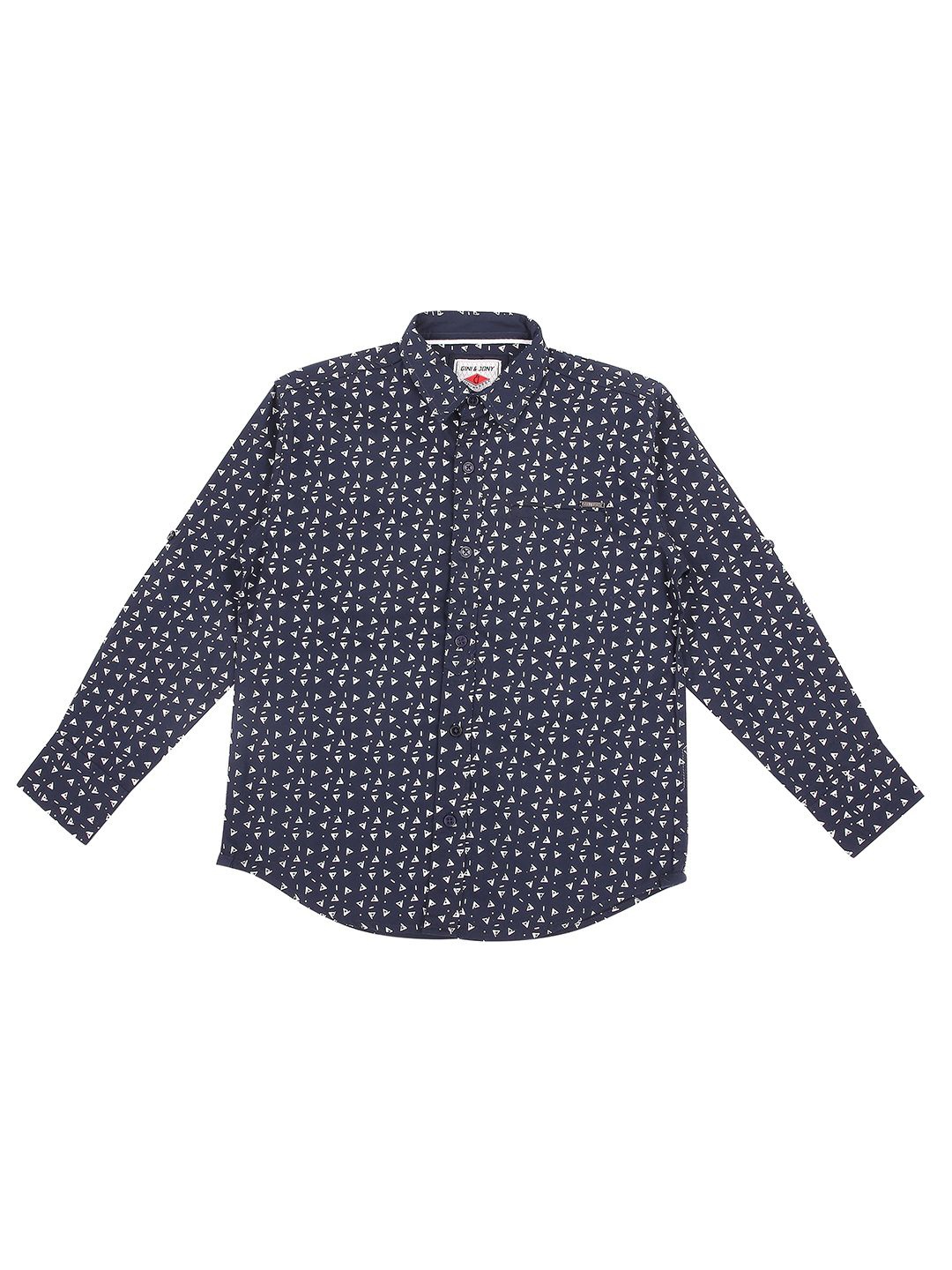 

Gini and Jony Boys Standard Opaque Printed Casual Shirt, Blue