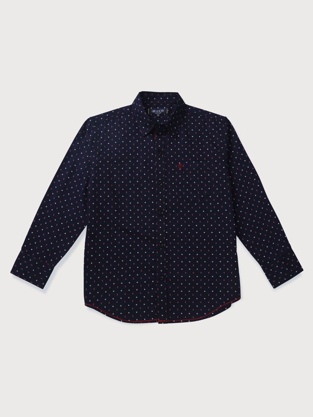

Gini and Jony Boys Standard Opaque Printed Casual Shirt, Navy blue