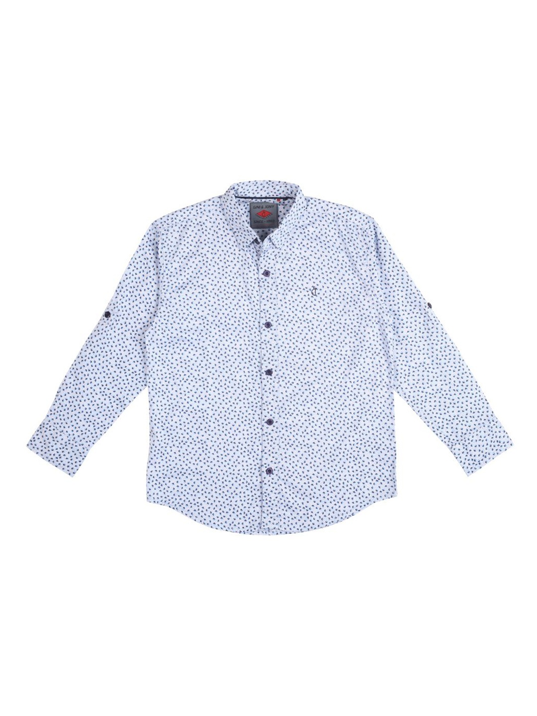 

Gini and Jony Boys Standard Opaque Printed Casual Shirt, White