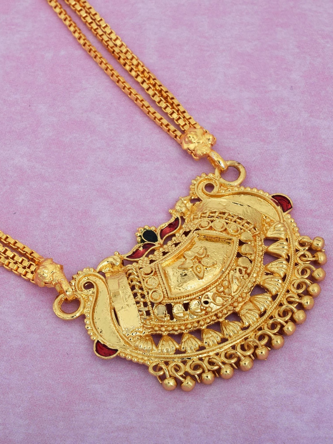 

MEMOIR Gold-Plated Artificial Beads Meenakari Mangalsutra