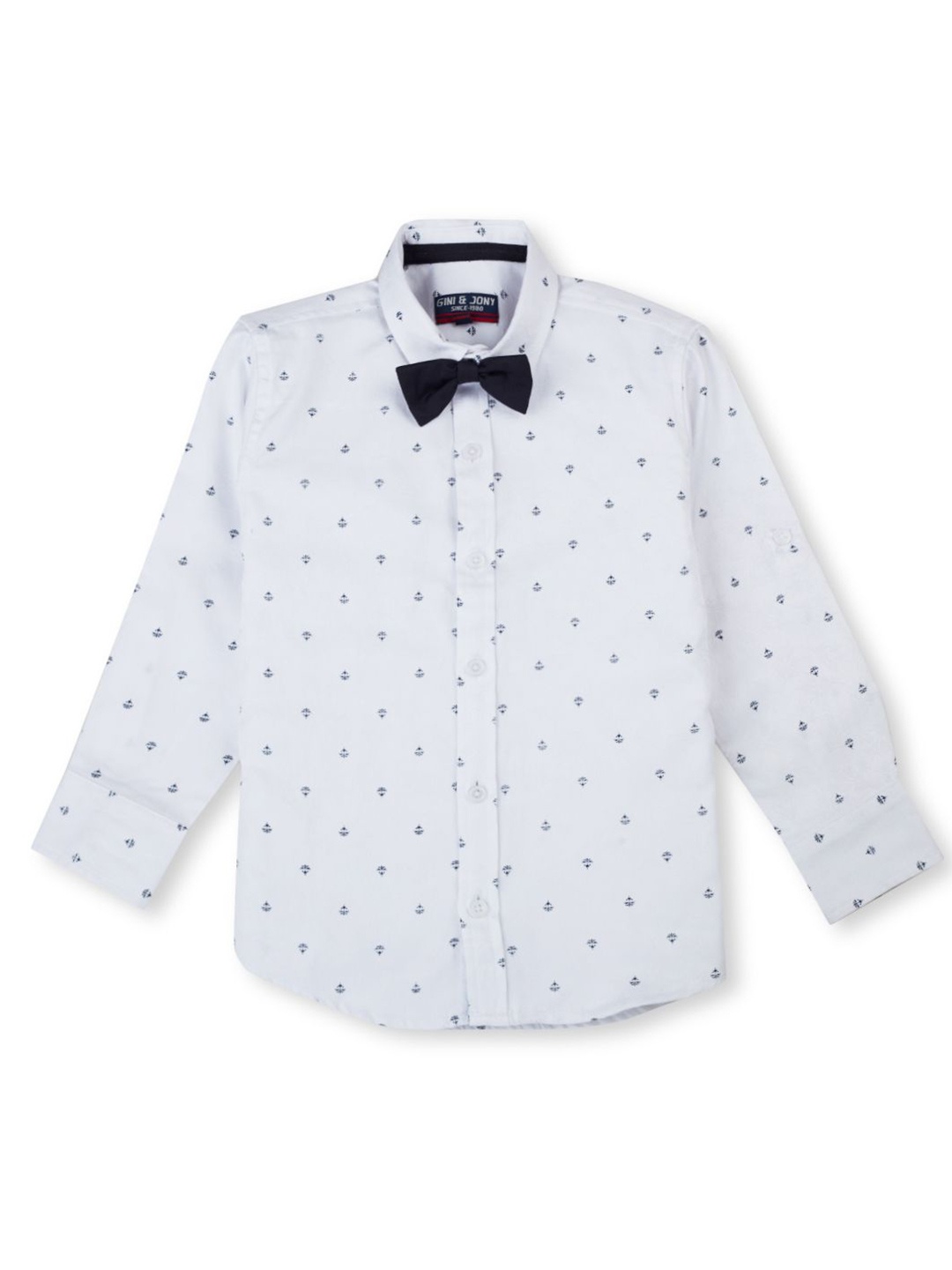 

Gini and Jony Boys Standard Opaque Printed Casual Shirt, White