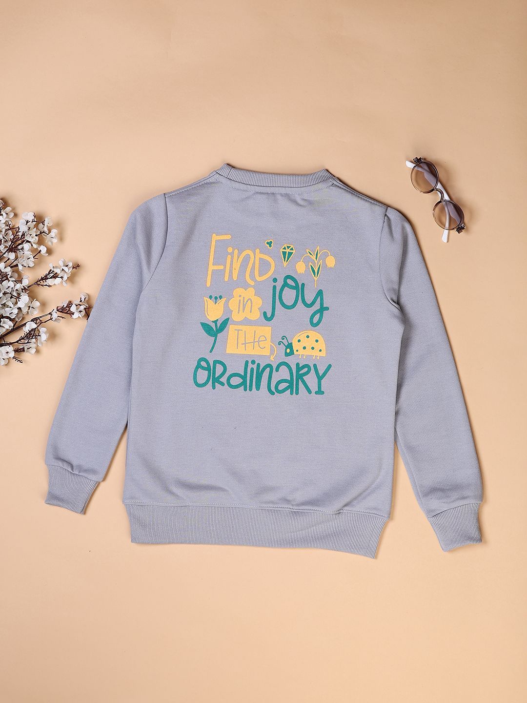 

V-Mart Girls Printed Long Sleeves Pullover Sweatshirt, Grey