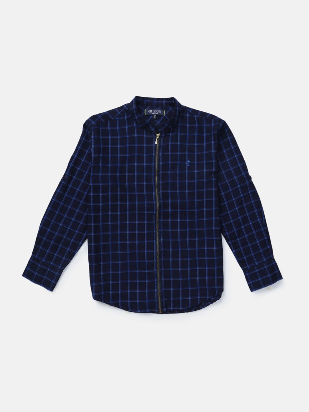 

Gini and Jony Boys Standard Opaque Checked Casual Shirt, Navy blue