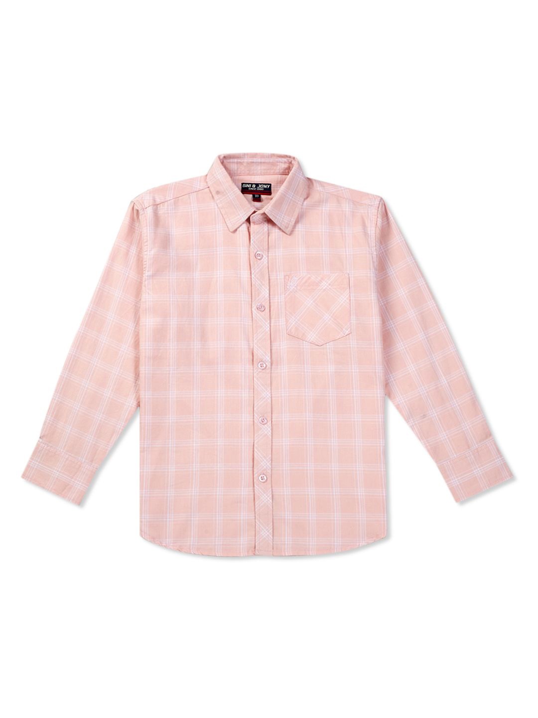 

Gini and Jony Boys Standard Gingham Checks Opaque Checked Casual Shirt, Pink