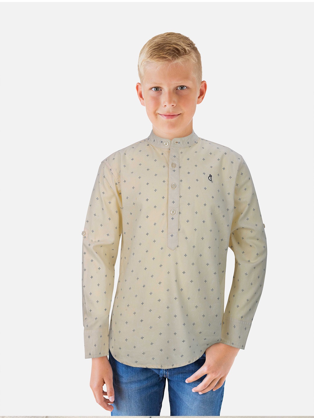 

Gini and Jony Boys Standard Opaque Printed Casual Shirt, Beige