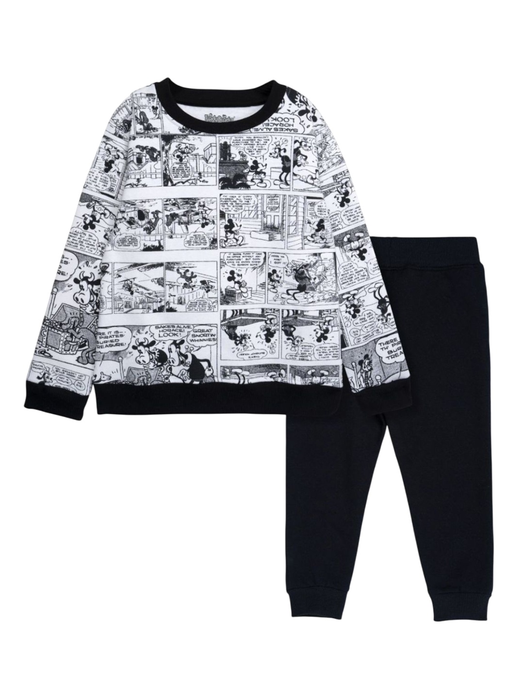 

TuddyBuddy Printed Sweatshirt With Joggers, Black