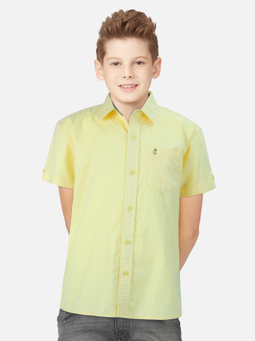 

Gini and Jony Boys Standard Opaque Casual Shirt, Yellow