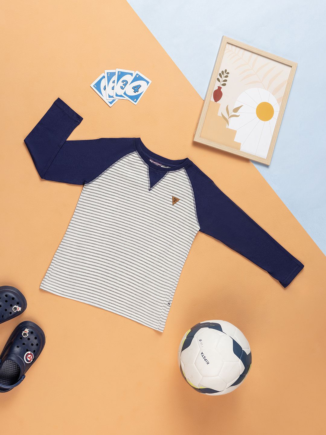 

Purple United Kids Boys Striped Applique T-shirt, Navy blue