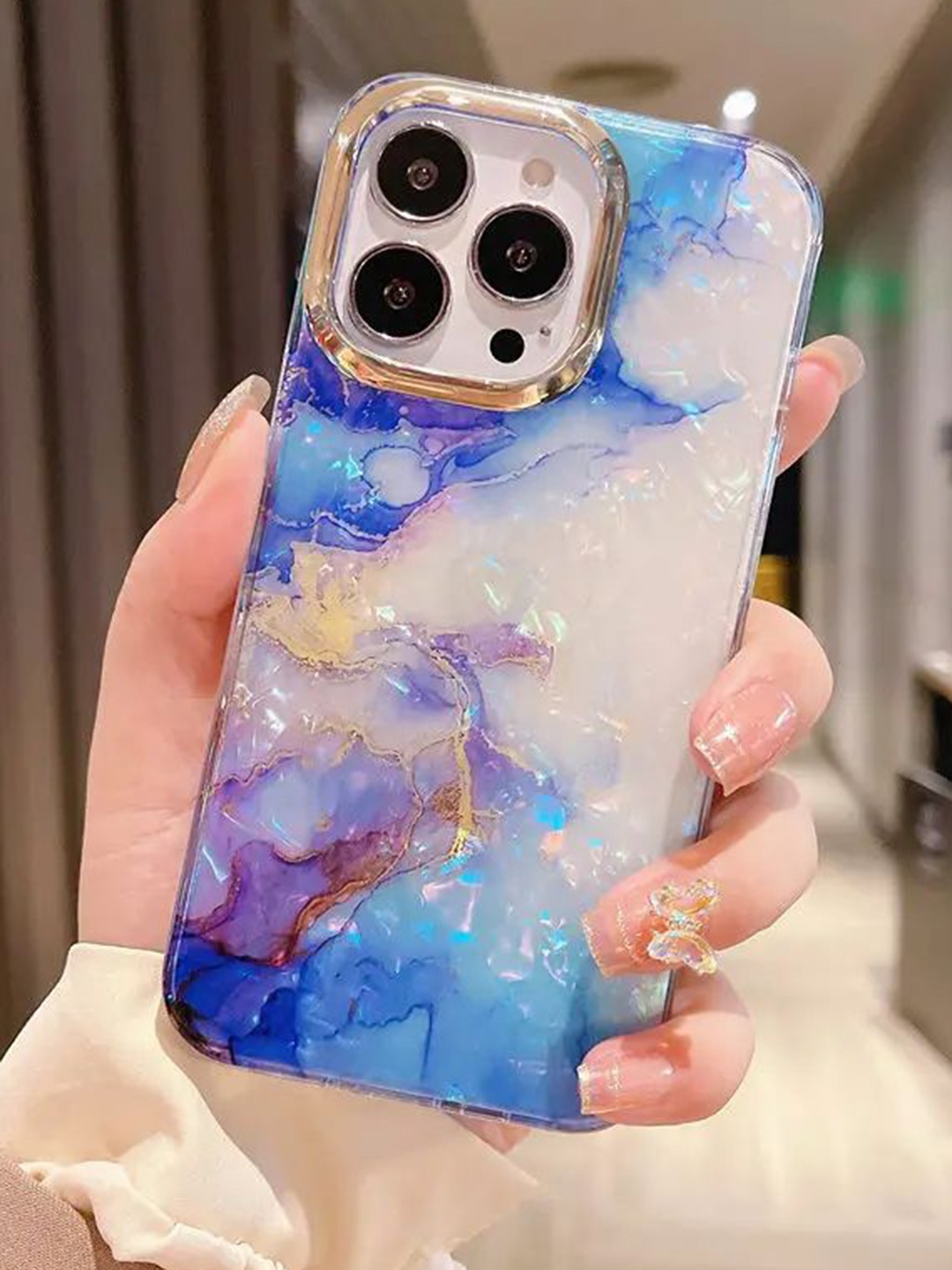 

Luxury Kase Abstract Printed iPhone 13 Pro Max Back Case Mobile Accessories, White
