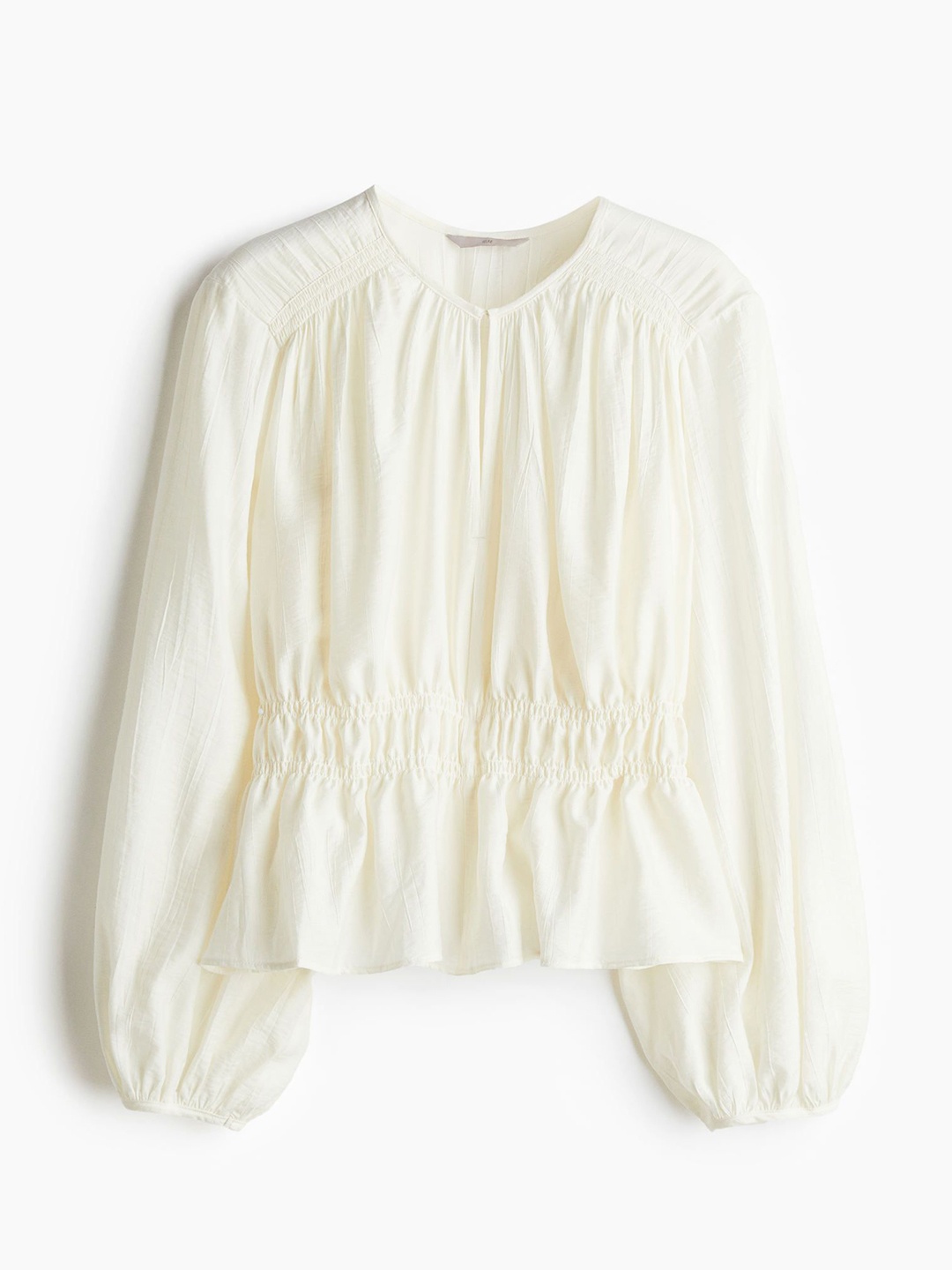 

H&M Women Smocking-Detail Top, White