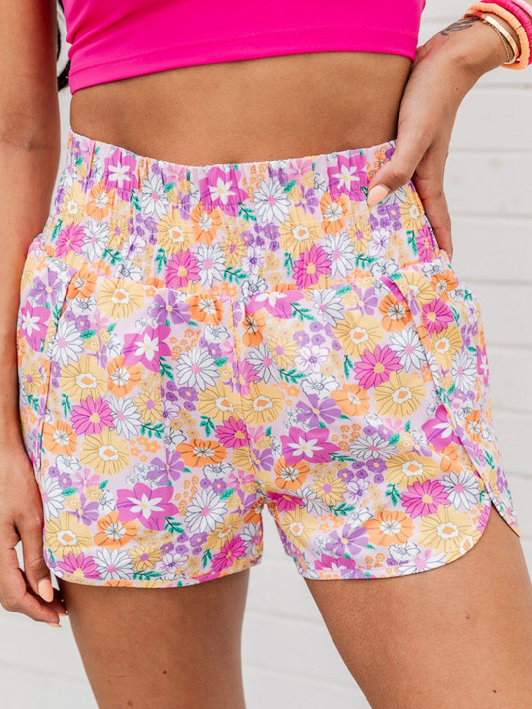 

StyleCast Women Floral Printed Mid-Rise Shorts, Orange