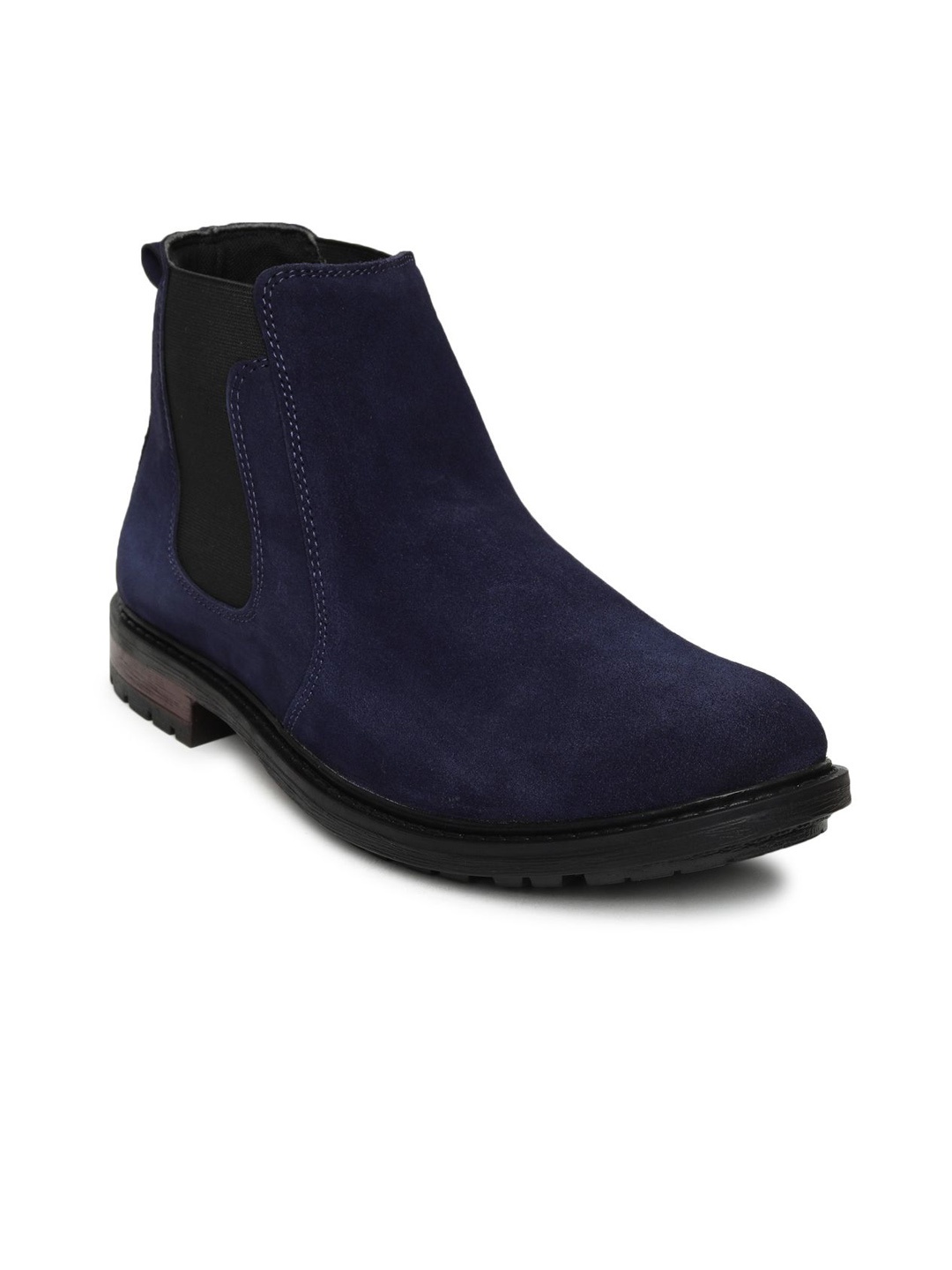 

LOUIS STITCH Men Block Heeled Chelsea Boots, Navy blue