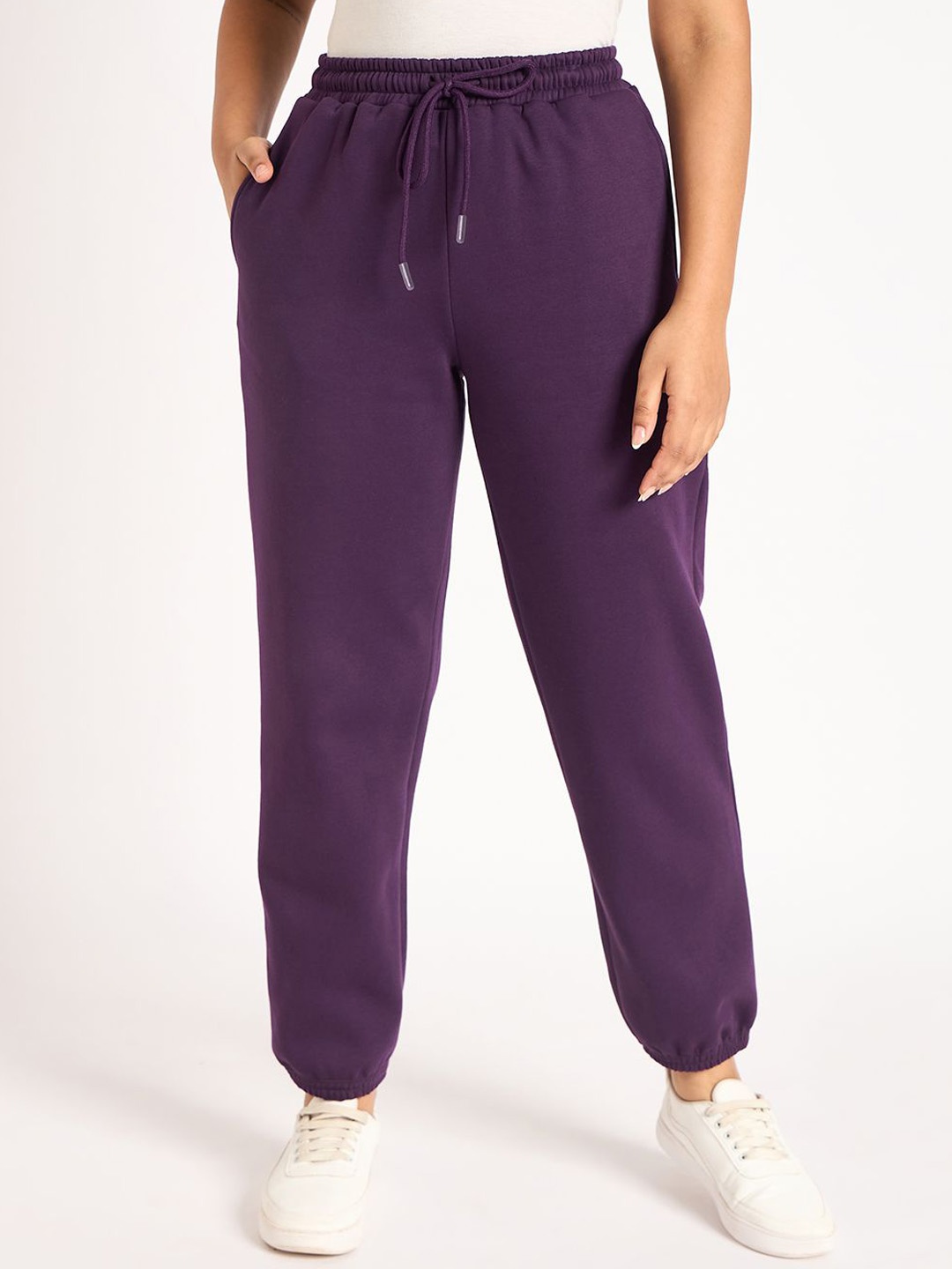 

FEMMELLA Women Cotton Regular Fit Joggers Trousers, Purple